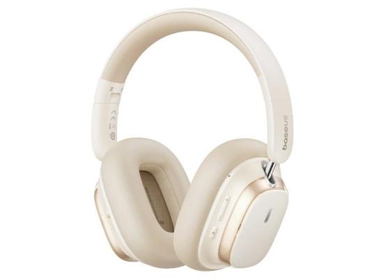 Baseus Bowie H1s Bluetooth Headset Foldable, Active Noise Cancelling Wireless Over-Ear Headphone, PX4 Waterproof, up to 100Hrs - White